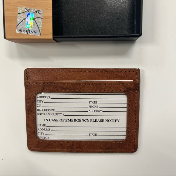 NWT Rico NBA Trailblazers Credit Card Holder Wallet Brown - Picture 3 of 4